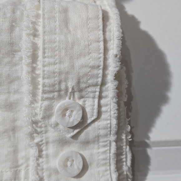 TOMMY BAHAMA WOMEN'S TWO PALMS RAW EDGE 100% LINEN JACKET SMALL WHITE - Picture 12 of 14